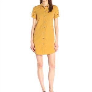 Theory Poplin Yellow Shirt Dress New